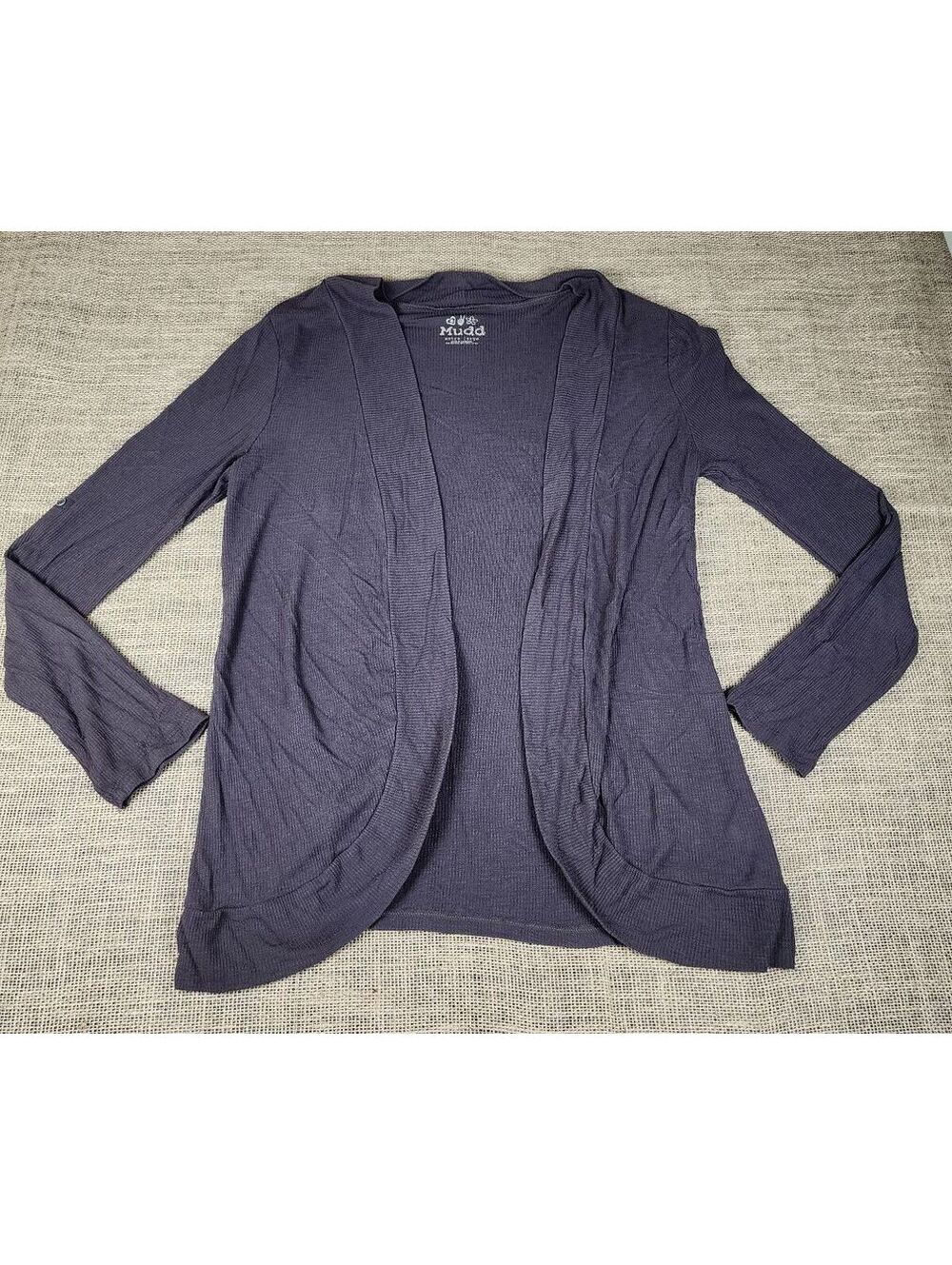 Mudd XL Y2K Brown Ribbed Open Front Cardigan 2000s Grunge Lightweight